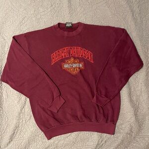 Authentic Vintage Harley-Davidson Red Crewneck Sweater